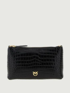 Borsa Horizontal Mini Pinko in pelle stampa cocco