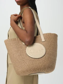 Borsa Horse Medal Chloè in rafia e pelle