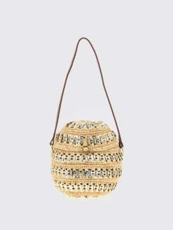 Borsa Iconic 1969 Rabanne in maglia di metallo e rafia