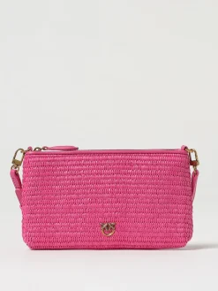 Borsa in rafia crochet con tracolla rimovibile Pinko