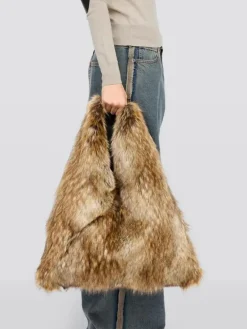 Borsa Japanese MM6 Maison Margiela in pelliccia sintetica e viscosa