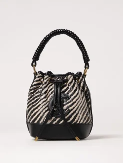 Borsa Just Cavalli in pelle sintetica e rafia con motivo zebrato