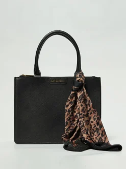Borsa Just Cavalli in pelle sintetica saffiano con foulard animalier