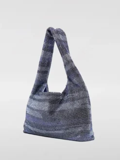 Borsa Kara in raso con strass all over