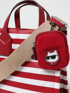 Borsa Karl Lagerfeld in canvas a righe
