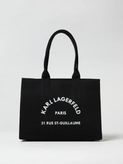 Borsa Karl Lagerfeld in canvas con stampa logo