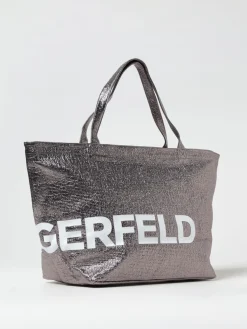 Borsa Karl Lagerfeld in pelle sintetica laminata con stampa logo