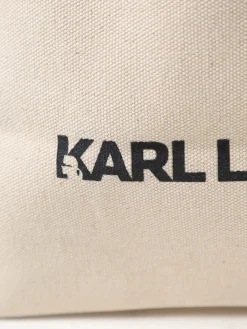 Borsa Karl Lagerfeld reversibile in canvas di cotone riciclato con stampa