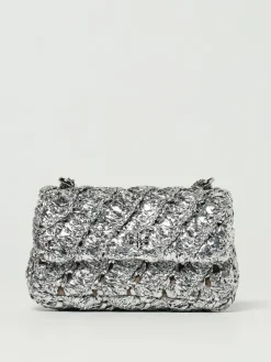 Borsa Kira Tory Burch in nylon lamè con lavorazione a maglia intrecciata