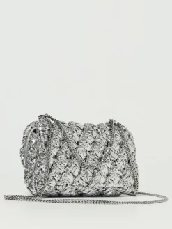 Borsa Kira Tory Burch in nylon lamè con lavorazione a maglia intrecciata