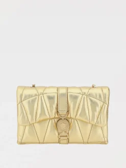 Borsa Kleio Versace in nappa laminata matelassè