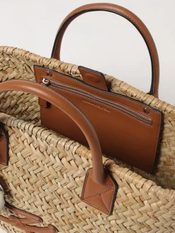 Borsa K-Signature Karl Lagerfeld in rafia intrecciata e pelle sintetica