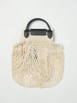 Borsa Le Pliage Filet L Longchamp in mesh a rete e pelle a grana
