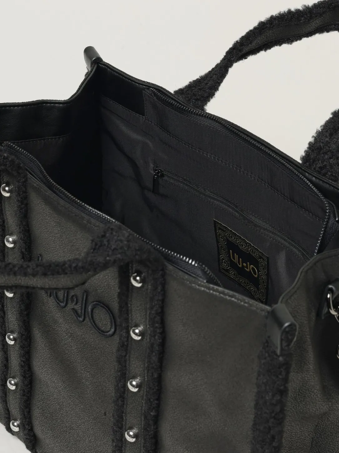 Borsa Liu Jo in camoscio sintetico e pile con borchie