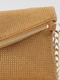 Borsa Liu Jo in camoscio sintetico con strass all over