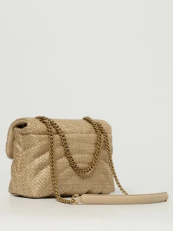 Borsa Love Puff Pinko in rafia matelassè