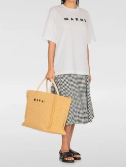 Borsa Marni in rafia intrecciata
