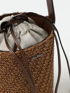 Borsa Max Mara in rafia e pelle
