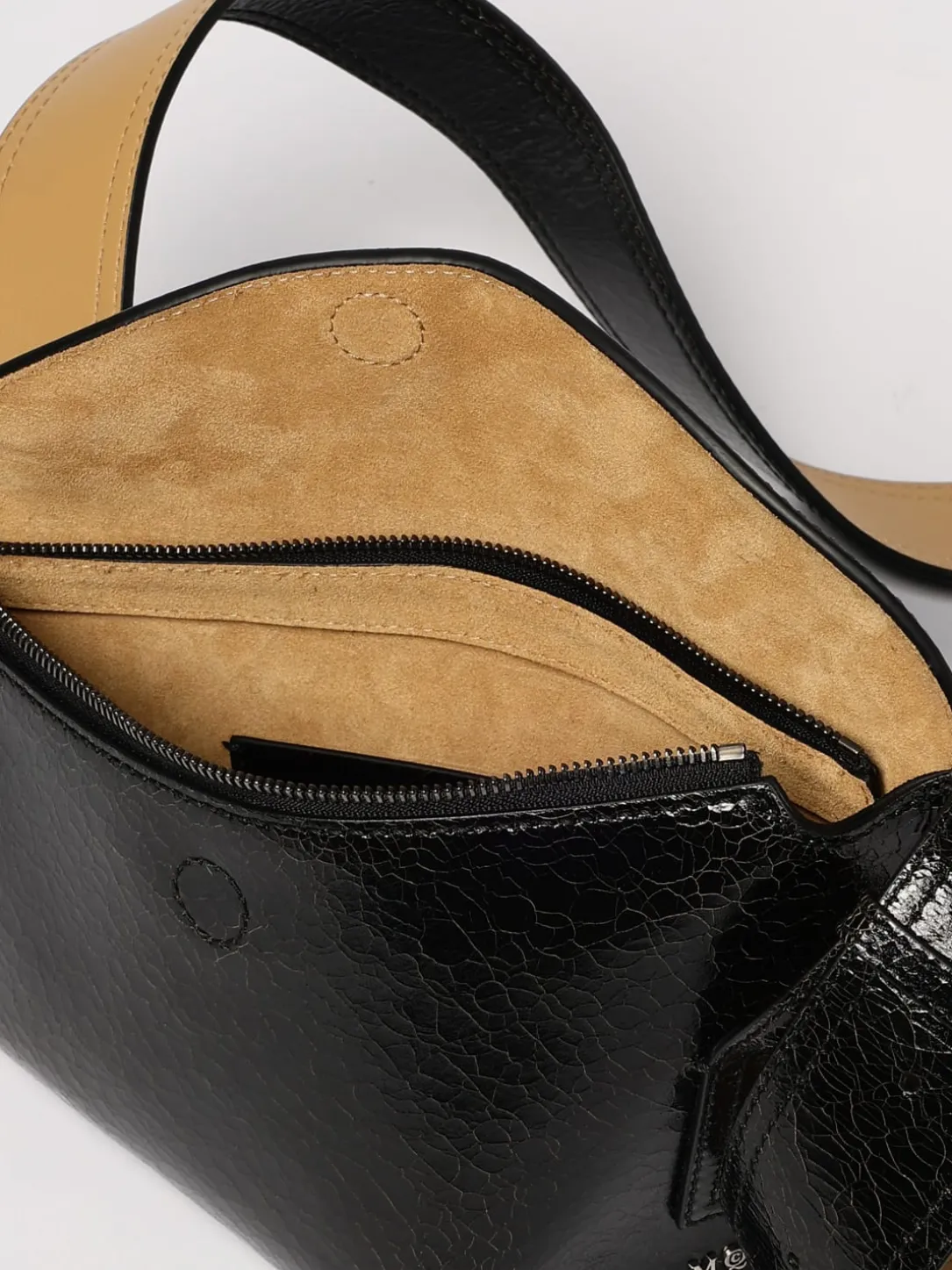 Borsa McQueen in pelle cracklè