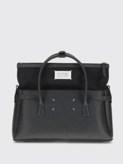 Borsa Medium 5AC Maison Margiela in pelle a grana e canvas