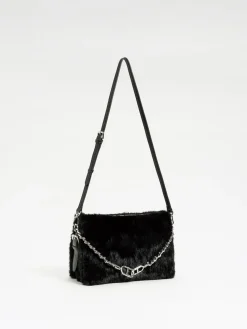 Borsa mini a tracolla Twinset in eco pelliccia