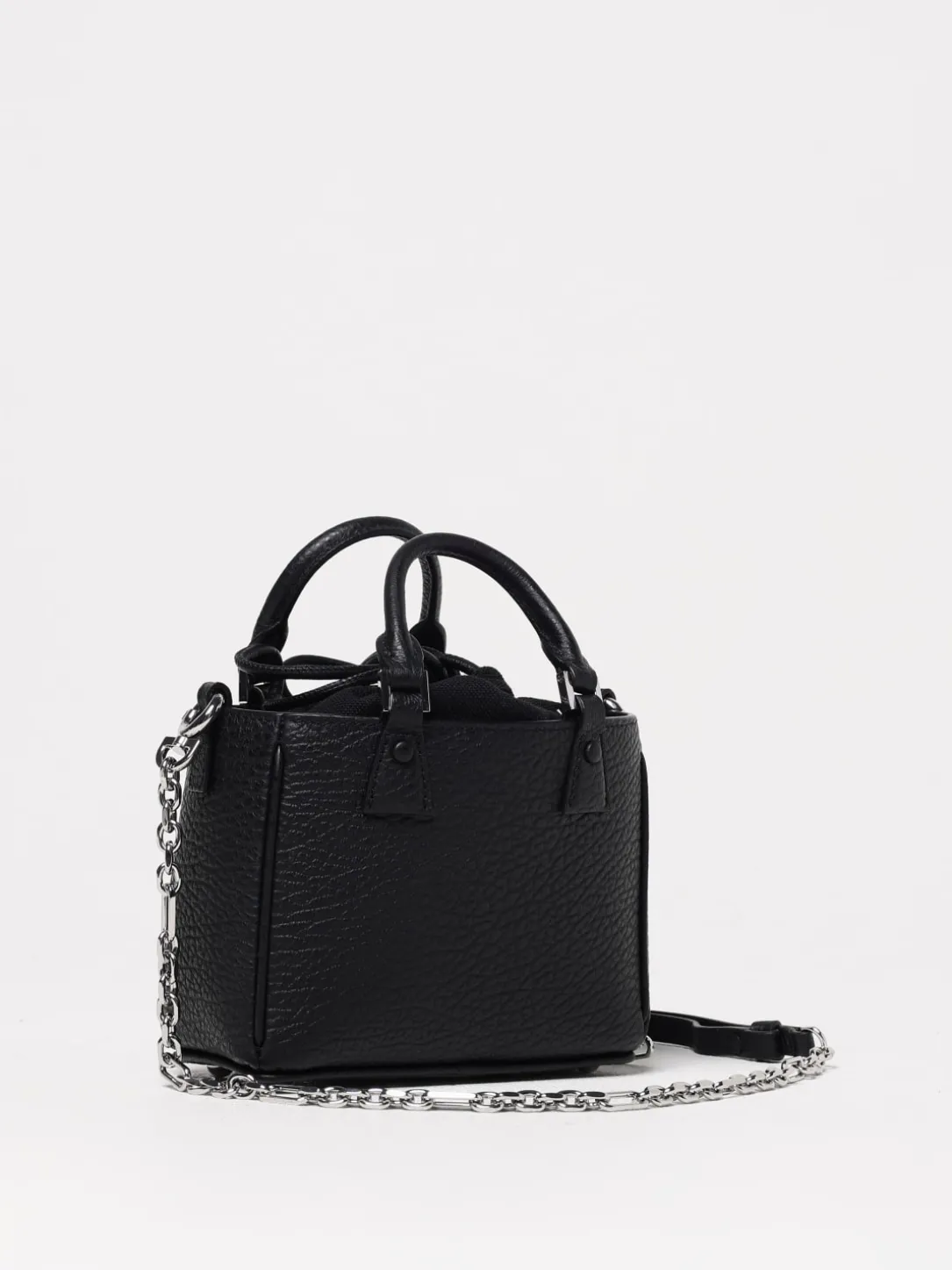 Borsa Mini 5AC Maison Margiela in pelle a grana e canvas