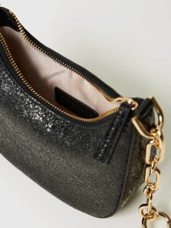 Borsa Mini Croissant Twinset in pelle sintetica cracklè