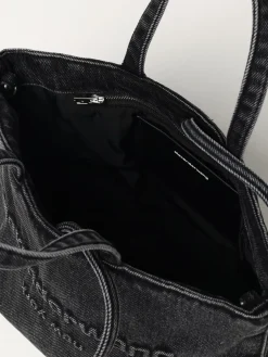 Borsa Mini Punch Alexander Wang in denim con logo