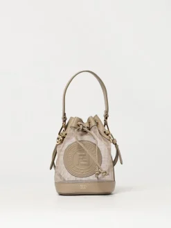 Borsa Mon Tresor Fendi in pelle e nylon a rete con monogram FF
