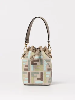Borsa Mon Tresor Fendi in canvas e pelle con monogram FF jacquard