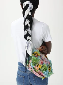 Borsa Moschino Couture in misto cotone con stampa floreale astratta