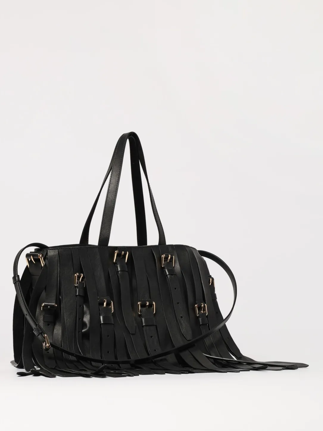 Borsa Multibelts Moschino Couture in pelle con frange e fibbie