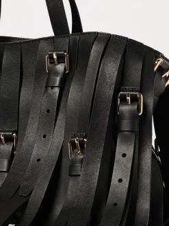 Borsa Multibelts Moschino Couture in pelle con frange e fibbie