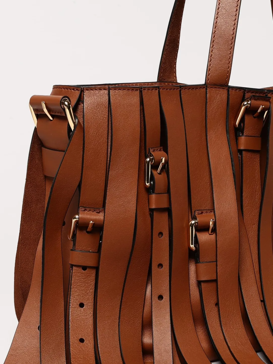 Borsa Multibelts Moschino Couture in pelle con frange e fibbie