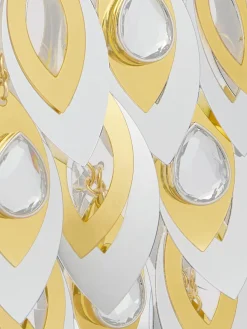 Borsa Nano Teardrop Rabanne in paillettes a forma di foglia e strass