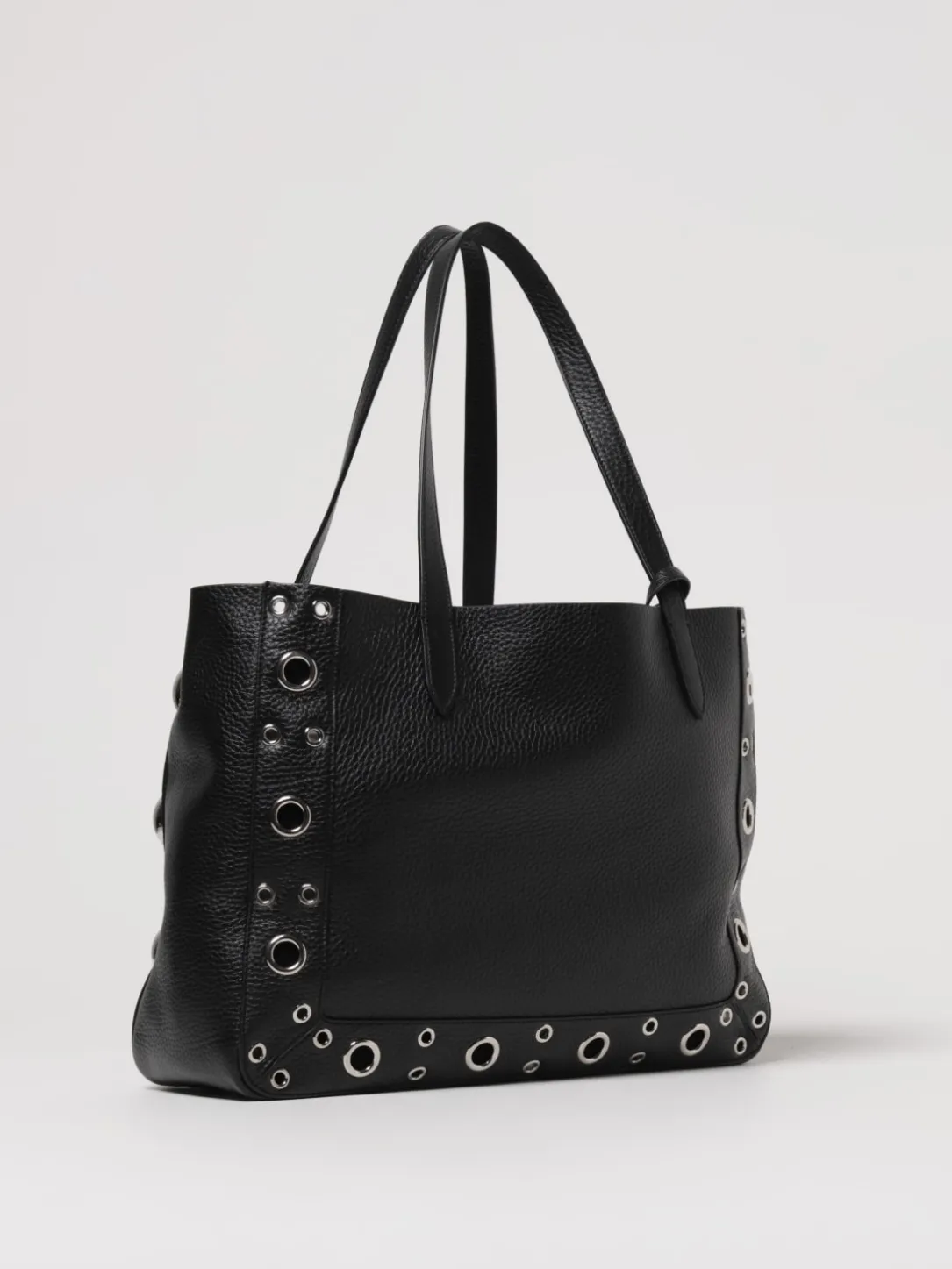 Borsa Nellcôte Valentino Garavani in pelle martellata con borchie ed occhielli