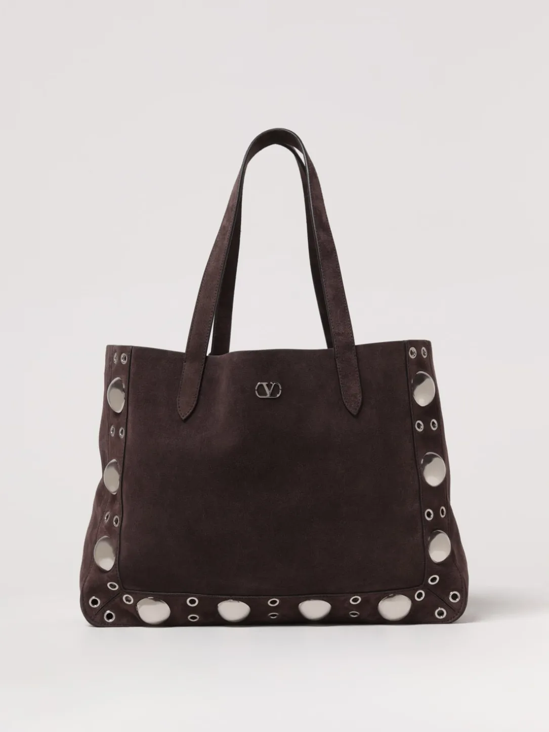 Borsa Nellcôte Valentino Garavani in camoscio con borchie ed occhielli