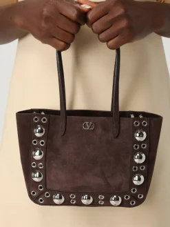 Borsa Nellcôte Valentino Garavani in camoscio con borchie applicate