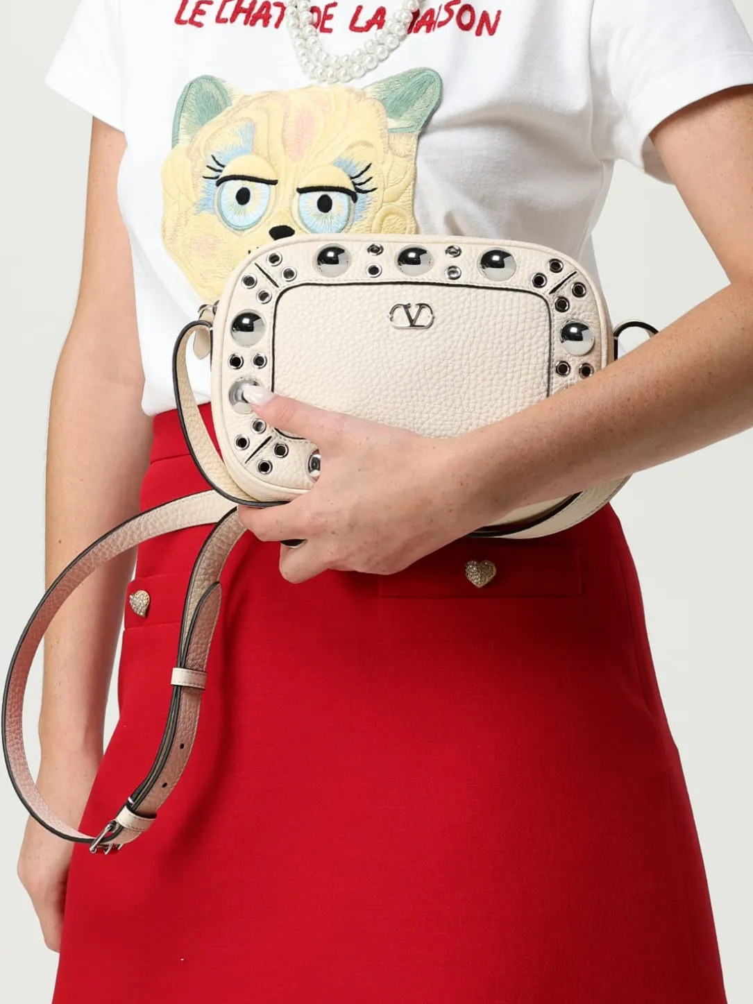 Borsa Nellcôte VLogo Signature Valentino Garavani in pelle a grana