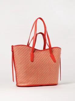 Borsa Never Without Coccinelle in rafia e pelle