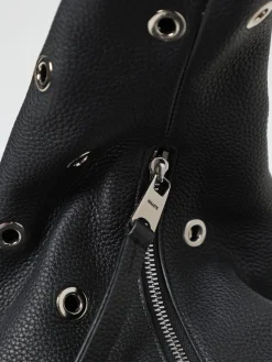 Borsa Olivia Khaite in pelle a grana con occhielli metallici