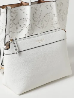 Borsa Oval T Twinset in pelle sintetica con logo traforato