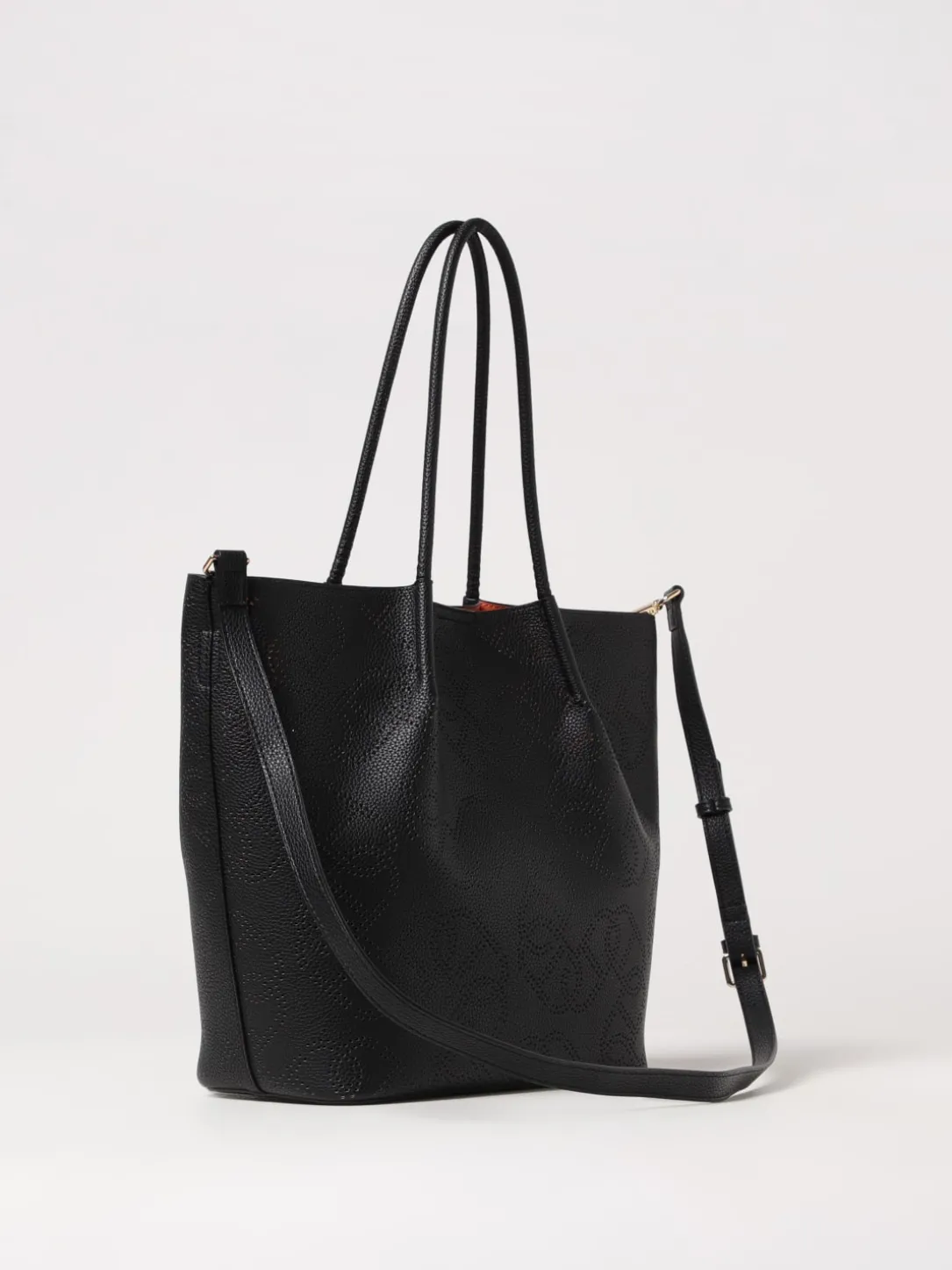 Borsa Oval T Twinset in pelle sintetica con logo traforato