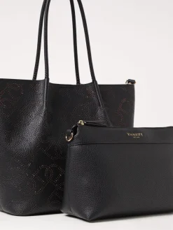 Borsa Oval T Twinset in pelle sintetica con logo traforato