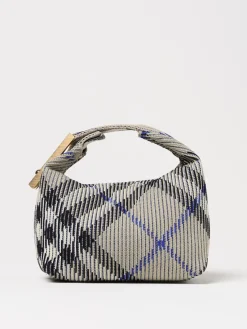 Borsa Peg Check Mini Burberry in nylon jacquard