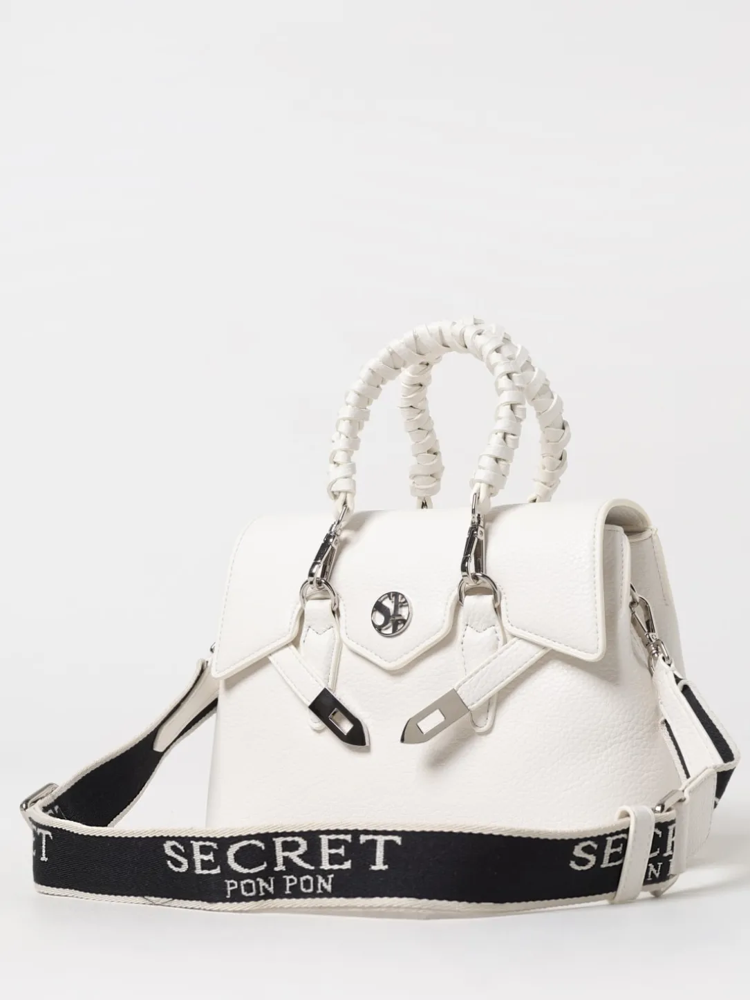 Borsa Quiny Secret Pon-Pon in pelle sintetica