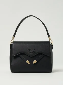 Borsa Quira Grain Small Secret Pon-Pon in pelle sintetica saffiano