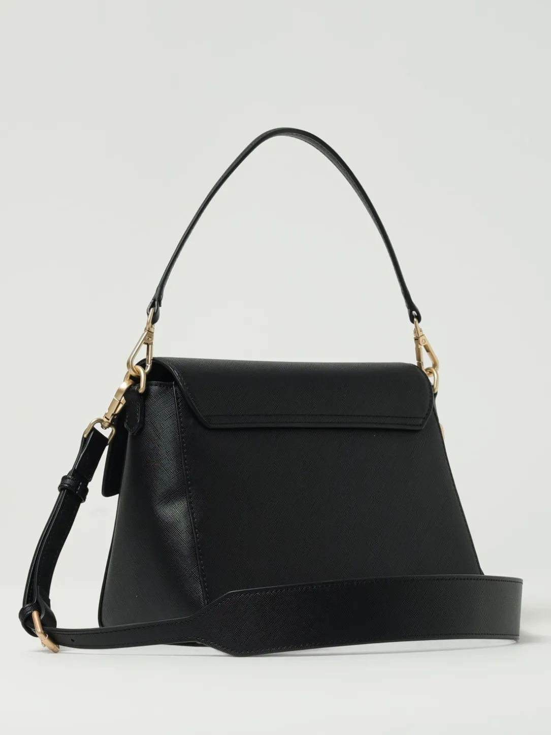 Borsa Quira Grain Small Secret Pon-Pon in pelle sintetica saffiano