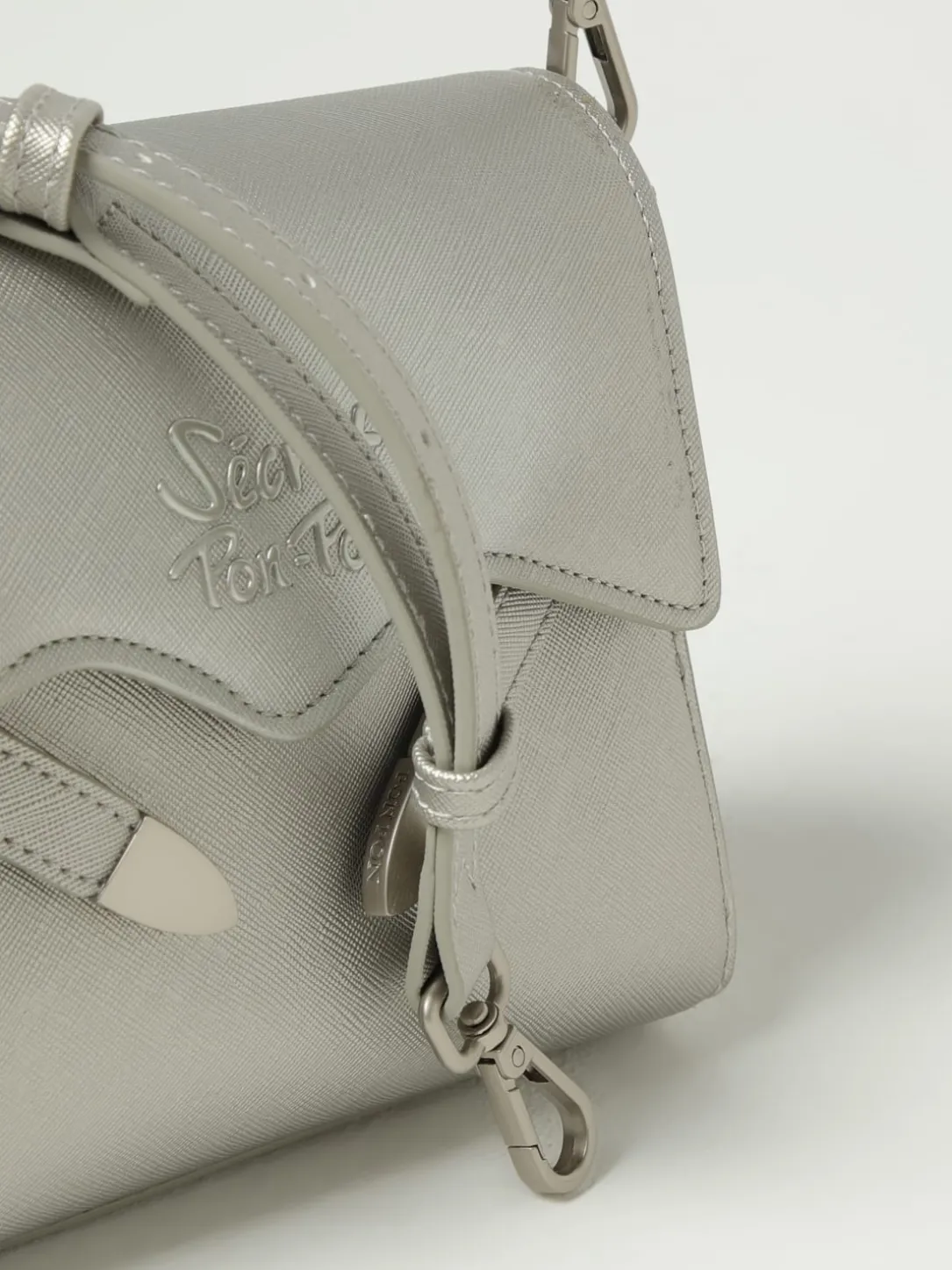 Borsa Quira Grain XSmall Secret Pon-Pon in pelle sintetica saffiano