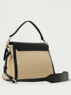 Borsa Quira Raffia Small Secret Pon-Pon in rafia